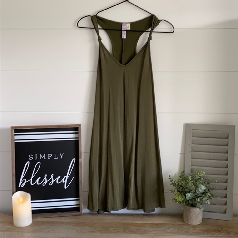 Olive green summer dress
